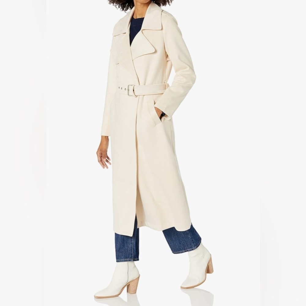 Guess Baraa Trench Coat in Pearl Oyster